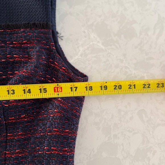 ST. JOHN Sleeveless Tweed Sheath Dress - Blue Red Work Career Cocktail 10 - Picture 14 of 16